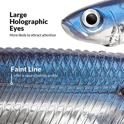 QualyQualy Soft Plastic Swimbait Paddle Tail Shad Lure Soft Bass Shad Bait Minnow Paddle Tail Swim Bait for Bass Trout Walleye Crappie - 2.75in, 3.14in, 3.94in, 5in - color: 6#, size: 2.75in - 6Pcs