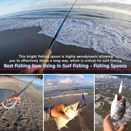 Fishing Spoons Fishing Lures Casting Spoon Metal Jig Lure Trout Lures for Freshwater/Saltwater, Reflective Spoons Bait with Treble Hooks Fishing Tackle 5 Pcs - color: Golden (5pcs), size: 5/8oz