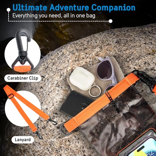 Pelican Marine IP68 Waterproof Dry Bag 2L w/Phone Pouch/Case - Hunter Camo | Roll Top Waterproof Backpack with Touchscreen Phone Pouch - Swimming, Kayaking, Camping, Rafting, Fishing & Travel Essentials - color: Hunter Camo - 2L, size: 2L