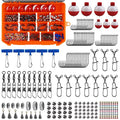 Fishing Accessories Kit - 258pc Tackle Box with Hooks, Bobbers, Weights & Swivels for Bass, Crappie & More