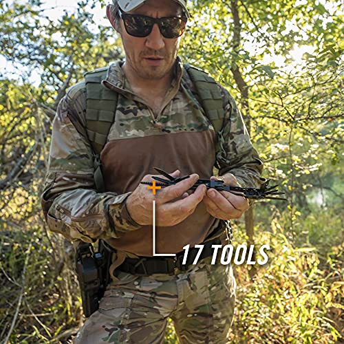 Gerber Gear Truss Multitool, Gifts for Men, 17-in-1 EDC Needle Nose Pliers, includes Pocket Knife, Screwdriver, and Bottle Opener Accessories, Fishing and Camping Gear, Black (Pack of 12) - style: Black Molle Sheath (Pack of 12)