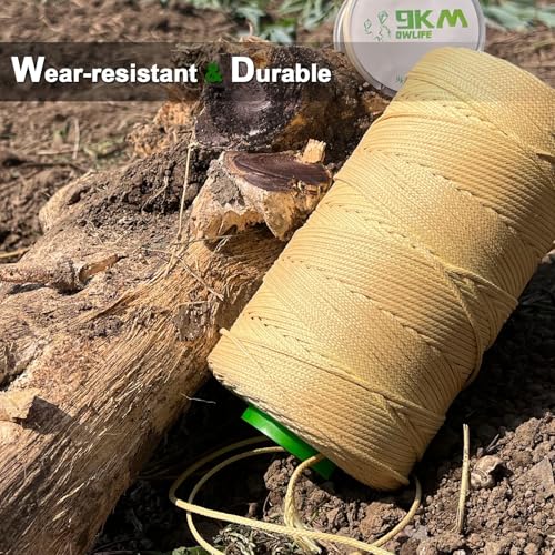 9KM DWLIFE Braided Kevlar Cord, 100lb~2000lb, High Tensile Strength, Abrasion, Flame Retardant, Kite String, Fishing Line, Model Rocket Shock, Tactical Survival Paracord - size: 750lb | 2.3mm(Dia.)x300ft