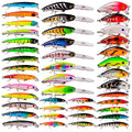 Bass Fishing Lures Kit Set Topwater Hard Baits Minnow Crankbait Pencil VIB Swimbait for Bass Pike Fit Saltwater and Freshwater - color: 006-43pcs