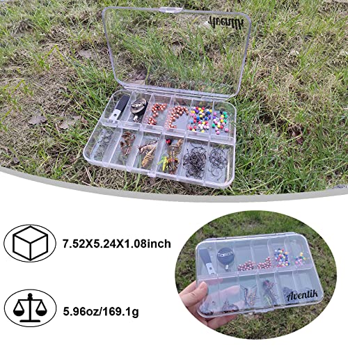 Aventik Polycarbonate Fly Fishing Fly Box Transparent Strong Hook Box Multi-compartment Options Great Pocket Size 7.52X5.24X1.08inch Fishing Tackle(12C) - color: 12C