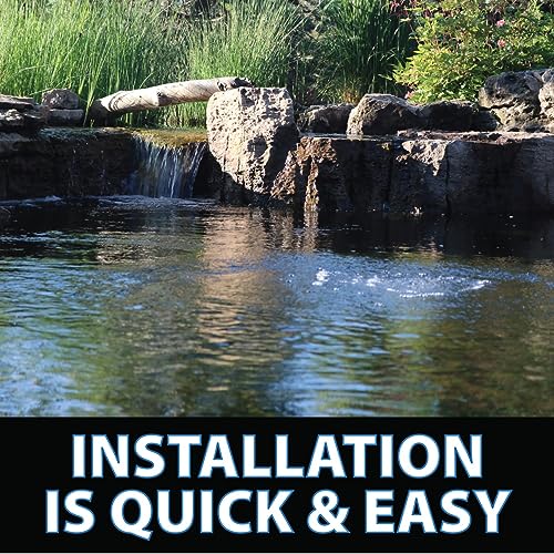 CrystalClear PondAir 2, Complete Aeration Kit, Whisper Quiet Water Garden Oxygenation Bubbler System Adds Oxygen to Koi & Fish Ponds, Outdoor Aerator Compressor Pump, Tubing & 2 Air Submersible Stone