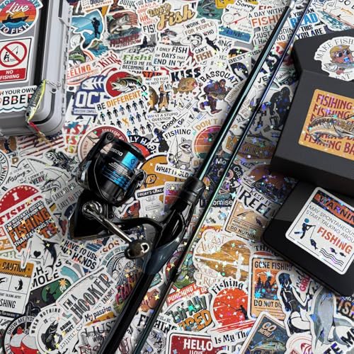Joyppy 155 PCS Funny Fishing Stickers for Adults, Holographic Outdoor Waterproof Vinyl Fish Decals for Boat Laptop Tool Trackle Box Cooler Gifts for Men Dad Fisherman