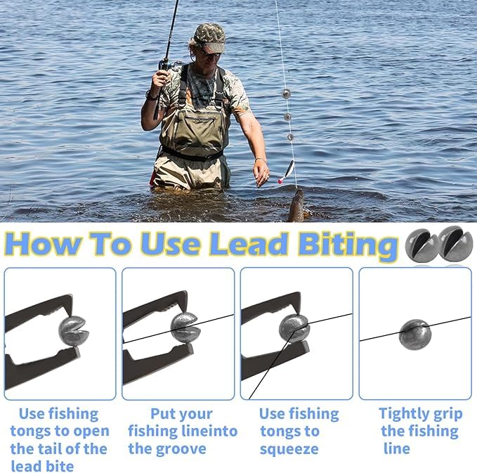 250/150pcs Split Shot Fishing Sinkers, Fishing Weights Sinkers Open Mouth Design Weights Clip Freshwater Saltwater Fishing Accessories - style: 150pcs Round