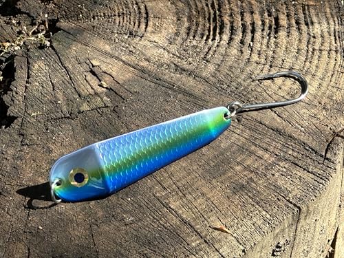 Loony Spoons Max 4-Pack Premium Fishing Lures | Salmon, Trout, Walleye - Saltwater and Freshwater - Green Hornet, Lemon Lime, Herring Aid, Dorado - size: Size 3 - 3"