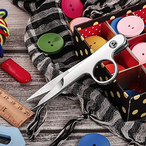 Mudder 2 Pcs Sewing Scissors Thread Snips with Protective Rubber Sleeve Mini Snippers Shears Small Trimming Nipper Clipper for Various Materials Fishing Line DIY Sewing Tailoring Dressmaking Crafting - style: Classical