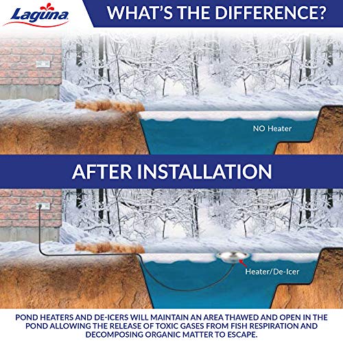 Laguna PowerHeat 315-Watt Floating Pond Heater for Outdoor Ponds with Fish – Thermostat-Controlled De-Icer with LED Indicator, Safe for Plastic & Liner Ponds, 22 ft Cord - size: 315 Watts