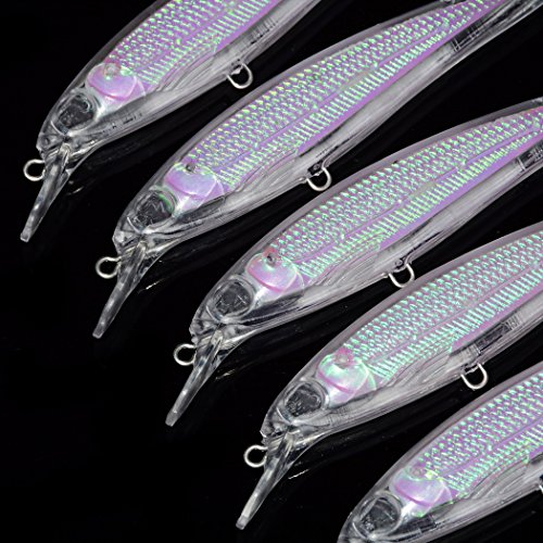 Aorace 20pcs/Lot 11cm/11.73g Unpainted Jerkbaits Blank Lure Bodies Fishing Floating Laser Minnow with Holographic Insert Hard Lure Body