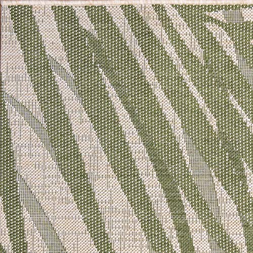 Gertmenian Indoor/Outdoor Flatweave Area Rug - 5x7 Standard, Stain & UV Resistant, Ideal For Deck, Patio, Poolside, Mudroom - Royal Palm Leaf, Green, 21948 - color: Royal Palm Leafs Green, size: 5'3" x 7' (Rectangular)