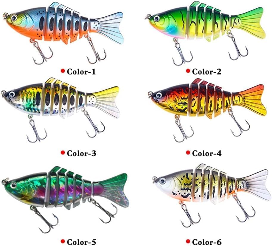Multicolor Fishing Lures, Multi-Jointed Swimbaits, Plastic Artificial Lifelike Hard Baits, 10cm 15.6g, for Freshwater Saltwater