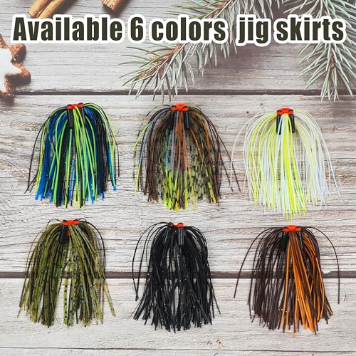 Spinner Bait Skirt Jig Skirts Replacement DIY Fishing Lure Making Supplies Soft Skirt for Spinnerbaits Bass Fishing Jigs Buzzbait Squid Jigs Fishing Lure Skirts - style: B-skirts With Rattle-12pcs
