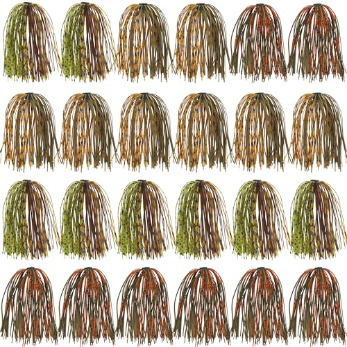 Spinner Bait Skirt Jig Skirts Replacement DIY Fishing Lure Making Supplies Soft Skirt for Spinnerbaits Bass Fishing Jigs Buzzbait Squid Jigs Fishing Lure Skirts - style: A-skirts-18pcs