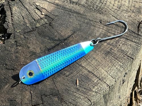 Loony Spoons Max 4-Pack Premium Fishing Lures | Salmon, Trout, Walleye - Saltwater and Freshwater - Green Hornet, Lemon Lime, Herring Aid, Dorado - size: Size 3.5 - 3.75"