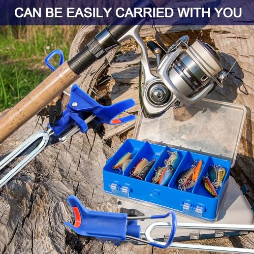 Libima 4 Pcs Fishing Rod Holders for Bank Fishing Rod Pole Holders 360 Degree Adjustable Stainless Steel Fishing Rod Stand Universal Folding Catfishing Equipment Bracket for Ground Catfish Father Gift