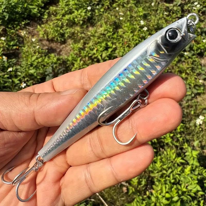 3pcs Saltwater Fishing Lure Long Cast Sinking Jerkbait Swimbait Wobbler Artificial Hard Bait - Mixed Color for Trout Bass Sea Bass (AH1247-4.7'' 1.7oz) - color: AH1247B-4.7'' 1.7oz