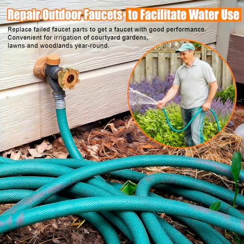 RK-17MH Outdoor Faucet Repair Kit for Woodford Model 17 Outside Faucets Parts Include Wheel Metal Handle Screws Packing Nut Washer Valve Seat Rubber and Vacuum Breaker Float Kits, 12PCS Set - style: RK-17MH