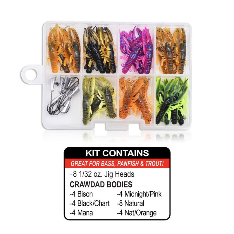Arms Family Homestead Slayer Kit - 36 Piece Crawfish Imitation Fishing kit - Perfect for Creeks and Ponds -Made in The USA