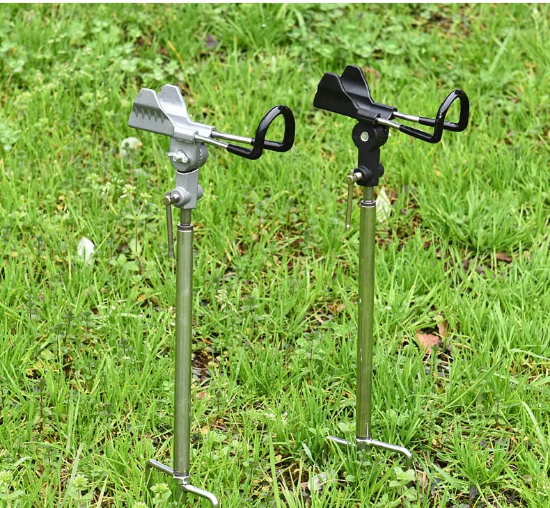 Stedan 2 Pack Fishing Rod Holders, Ground Fishing Rod Pole Brackets, 360 ° Adjustable & Detachable Easy to Carry Folding Fishing Equipment on Lakes, Rivers - color: New Multicolor