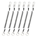 Booms Fishing T04 Fishing Lanyards Fishing Tool/Pole Safety Coil Lanyard Retractable Wire Inside Tup Cover - color: 6pcs / pack_black