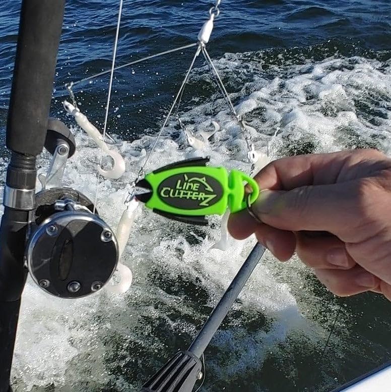 LINE CUTTERZ Patented Dual Hybrid Ceramic Cutter + Stainless Steel Micro Scissors Fishing Line Clipper - Glow-in-the-Dark - color: Glow-in-the-dark