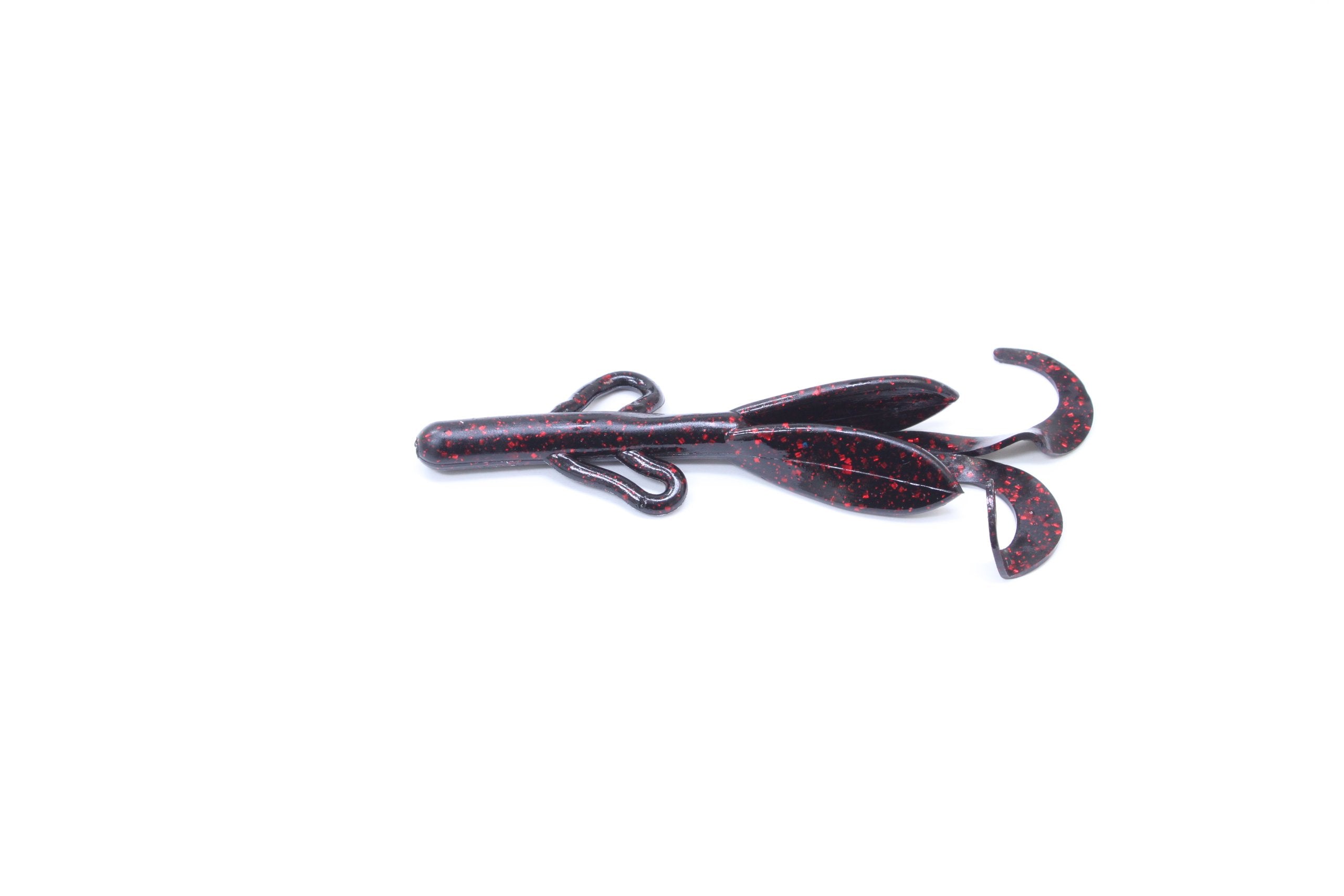 Zoom Bait Baby Brush Hog Bait-Pack of 12 - color: Black & Red Glitter