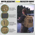 HAMBOLY Fishing Backpack 45L with Rod Holders, Water-Resistant Tackle Backpack for Fishermen, Large Capacity Fishing Gear Bag for Travel Hiking Camping - color: Brown (4 Tackle Boxes Included)