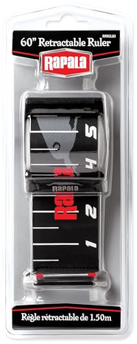 Rapala Retractable Ruler 60", Compact and Durable Measuring Tool for Anglers, Convenient Folding Design with Easy-to-Read Markings for Accurate Fish Measurements