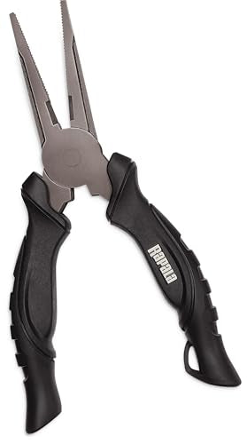 Rapala Super Stainless Steel Pliers 6 Inch Fishing Pliers for Split Rings Hook Removal Crimping and Saltwater Use