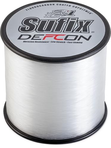 Sufix Defcon Fluorocarbon Fishing Line, Heavy-Duty Line with Extreme Abrasion Resistance and Strength, Clear, 17 lb