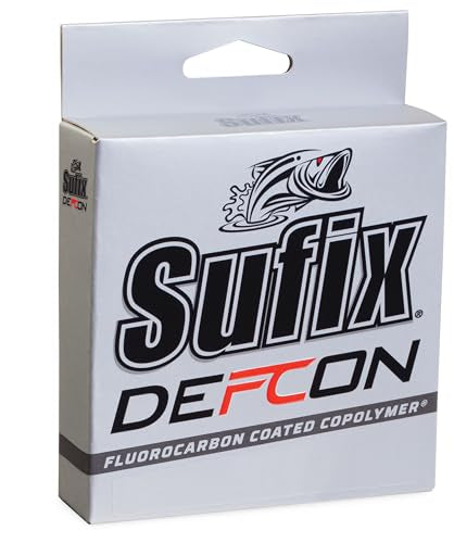 Sufix Defcon Fluorocarbon Fishing Line, Heavy-Duty Line with Extreme Abrasion Resistance and Strength, Clear, 14 lb