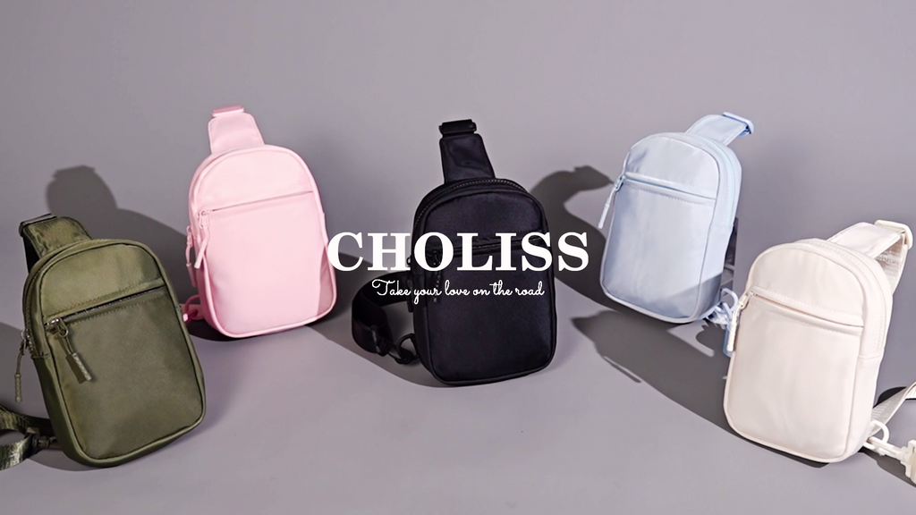CHOLISS Small Sling Bag for Women and Men, Crossbody Bags Trendy Fanny Packs Chest Bag with Extended Strap - color: A07 Lake Blue